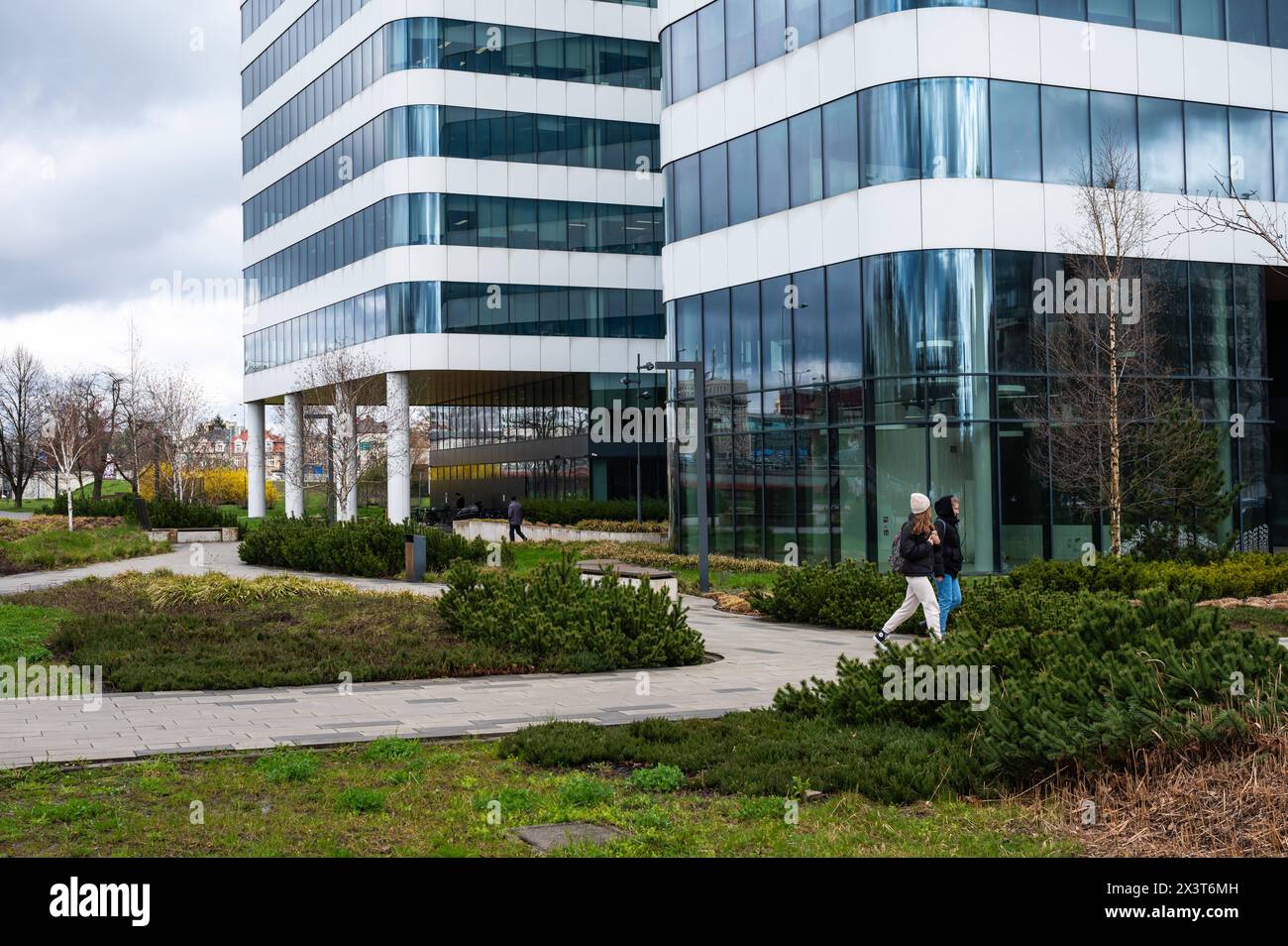 Krakow, Poland, March 25, 2024 - Contemporary building of the ABC and Tesco Technology companies Stock Photo