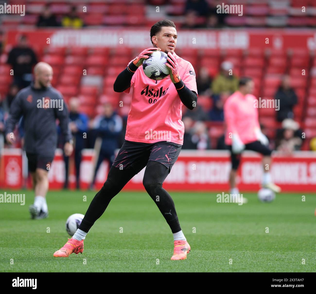 The City Ground, Nottingham, UK. 28th Apr, 2024. Premier League Football, Nottingham Forest versus Manchester City; Ederson of Manchester City during the pre-match warm-up Credit: Action Plus Sports/Alamy Live News Stock Photo