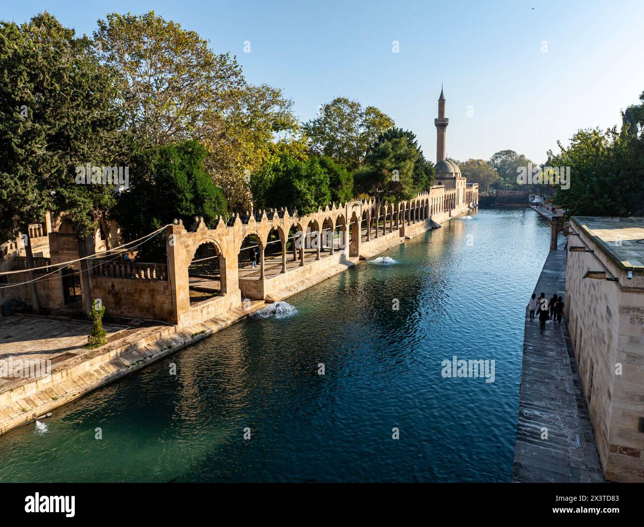 Balıklıgöl (or Pool of Abraham, Halil-Ür Rahman Lake), is a pool in the southwest of the city center of Şanlıurfa, Turkey Stock Photo