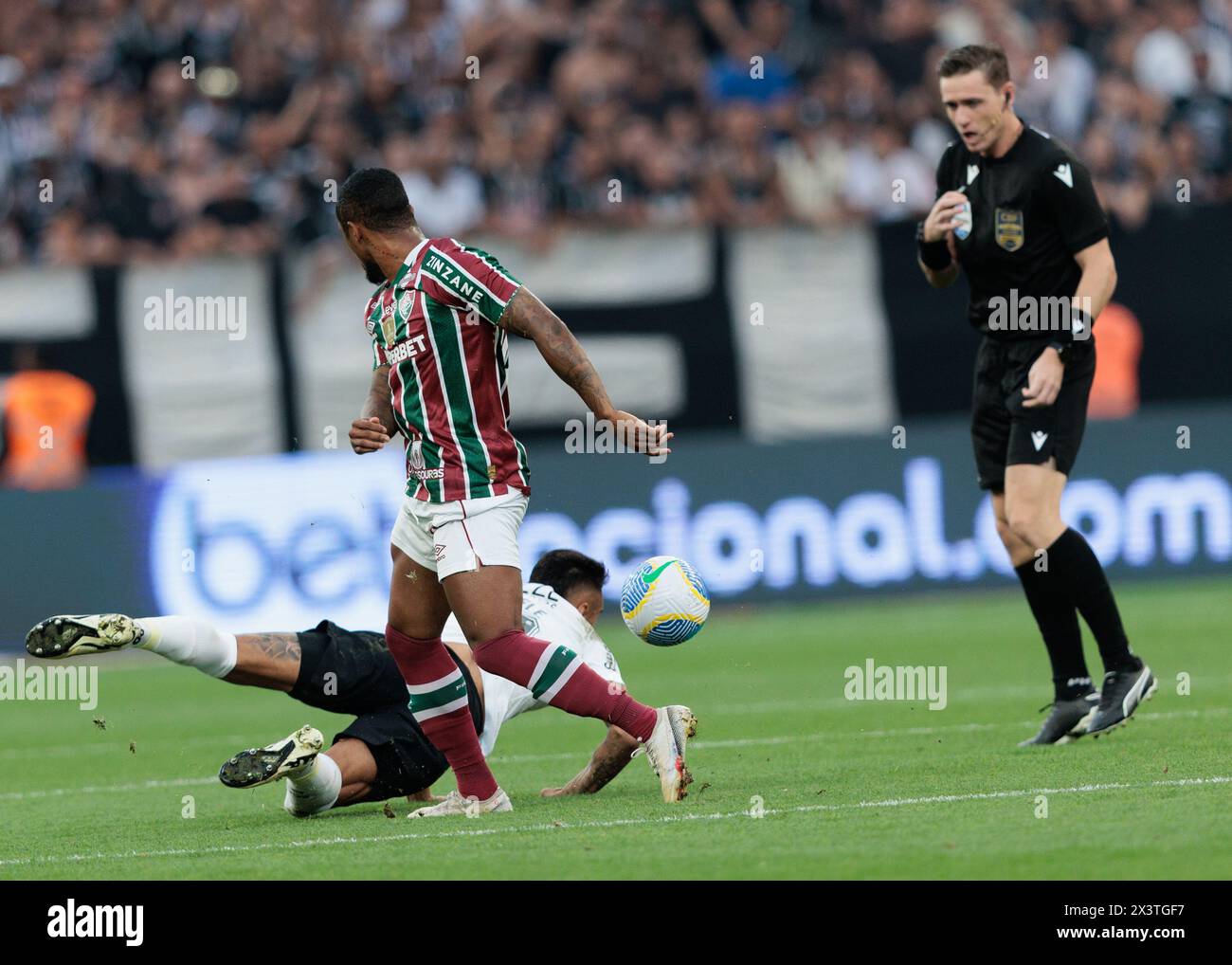 São Paulo (SP), April 28, 2024 - Football / Brazilian Championship 2024 - Match between Corinthians and Fluminense (RJ), valid for the fourth round of the 2024 Brazilian Championship, held at the Neo Química Arena on the afternoon of this Sunday (28). Credit: Vilmar Bannach/Alamy Live News Stock Photo
