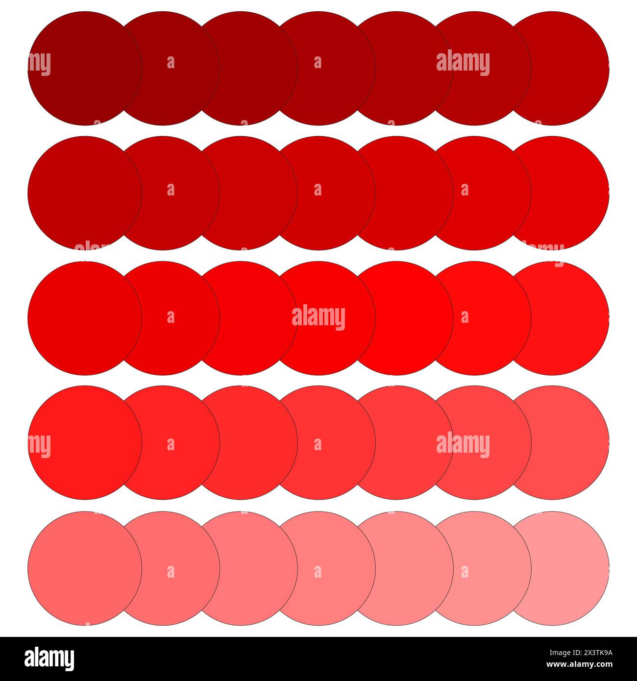 Red color gradient dots array. Vector graphic design. Simple circular pattern. Stock Vector