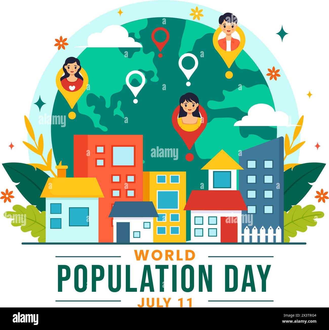 World Population Day Vector Illustration on 11th July To Raise ...