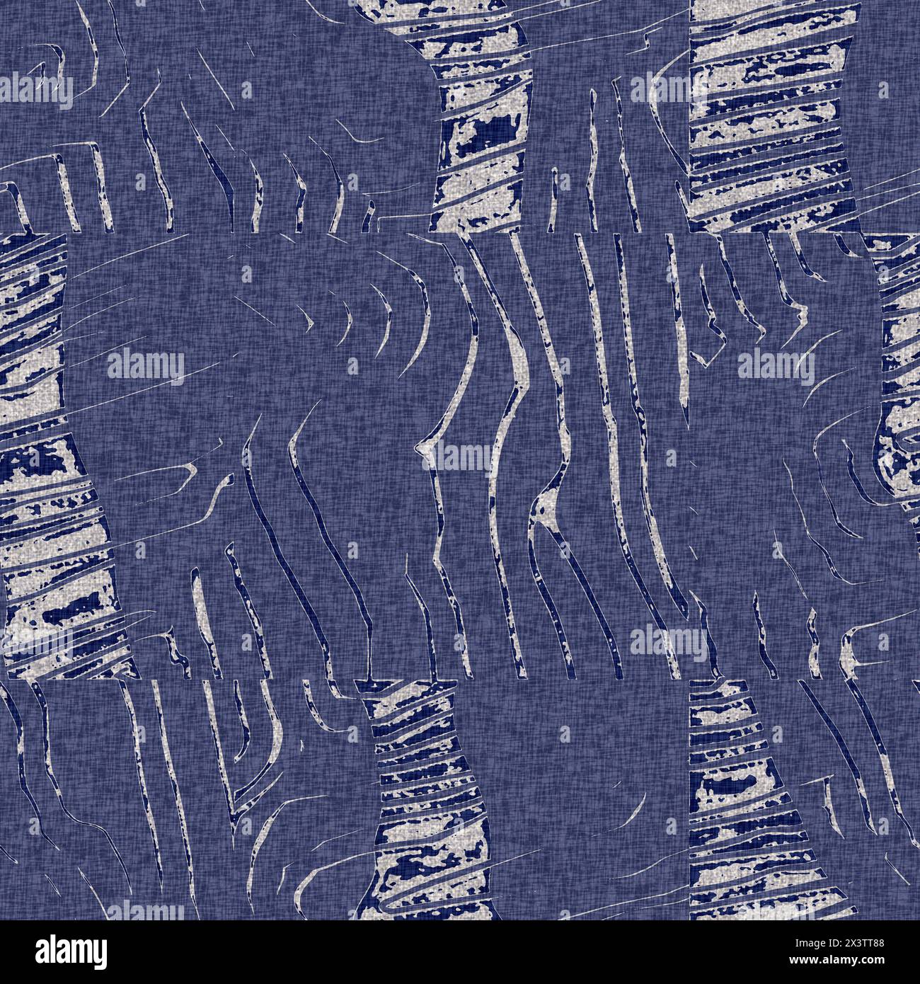 Denim blue dye effect seamless woven linen background, Distressed ink ...