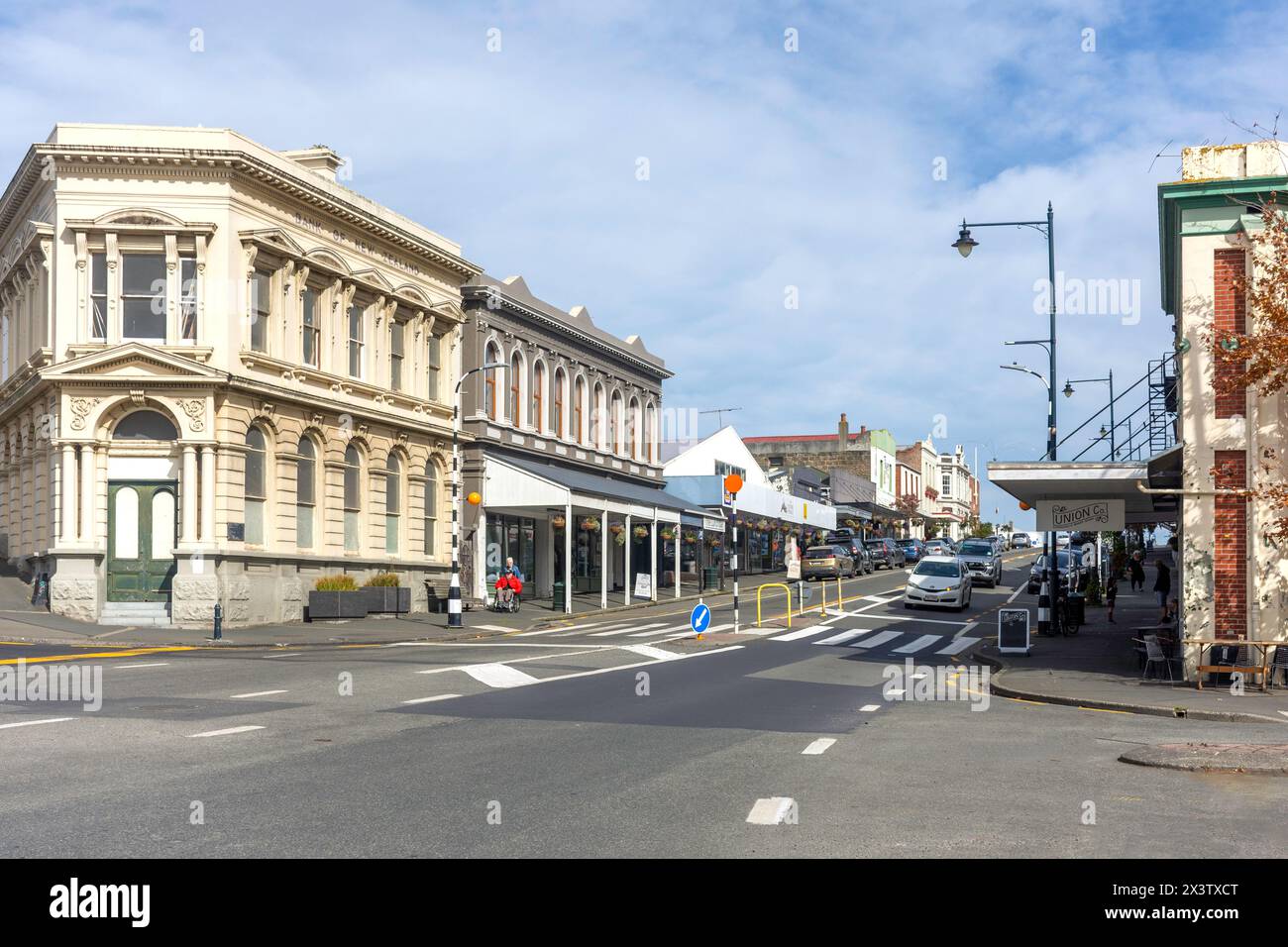 Town centre, George Street, Port Chalmers, Dunedin, Otago, New Zealand Stock Photo