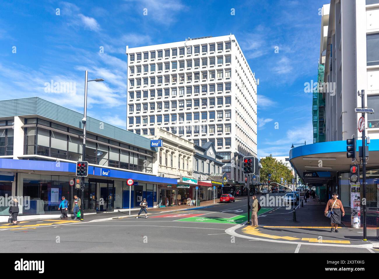 City centre, George Street, Dunedin (Ōtepoti), Otago, New Zealand Stock Photo