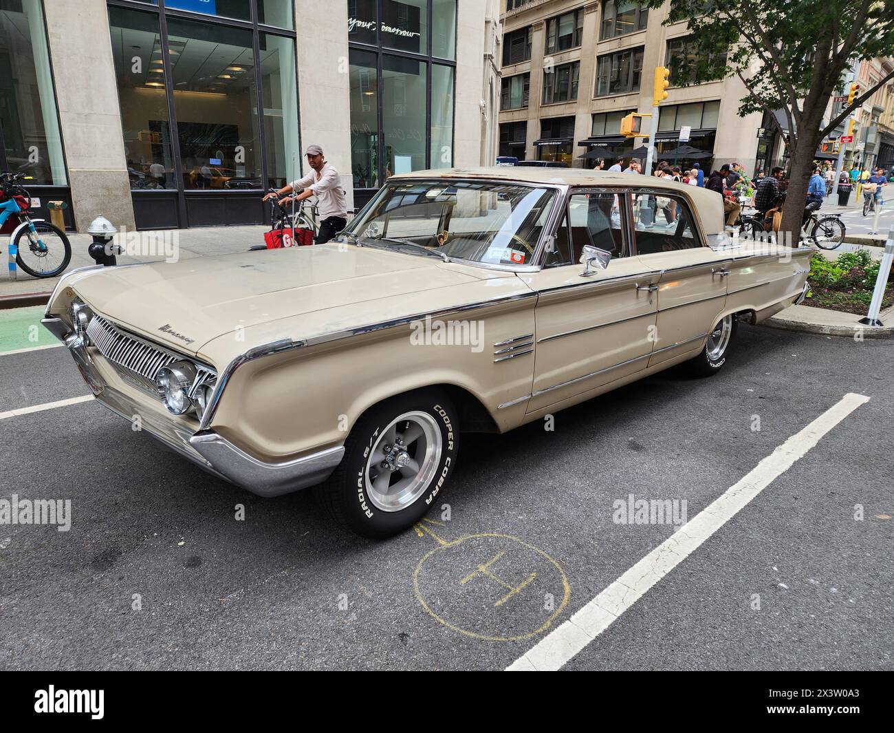 New York City, USA - August 17, 2023: Mercury Montclair 1964 vintage car parked at the street, side corner view Stock Photo