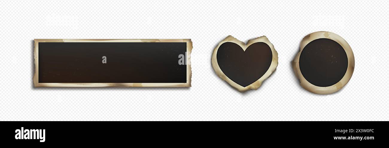 Old photo frame for album and scrapbook. Realistic vector illustration ...