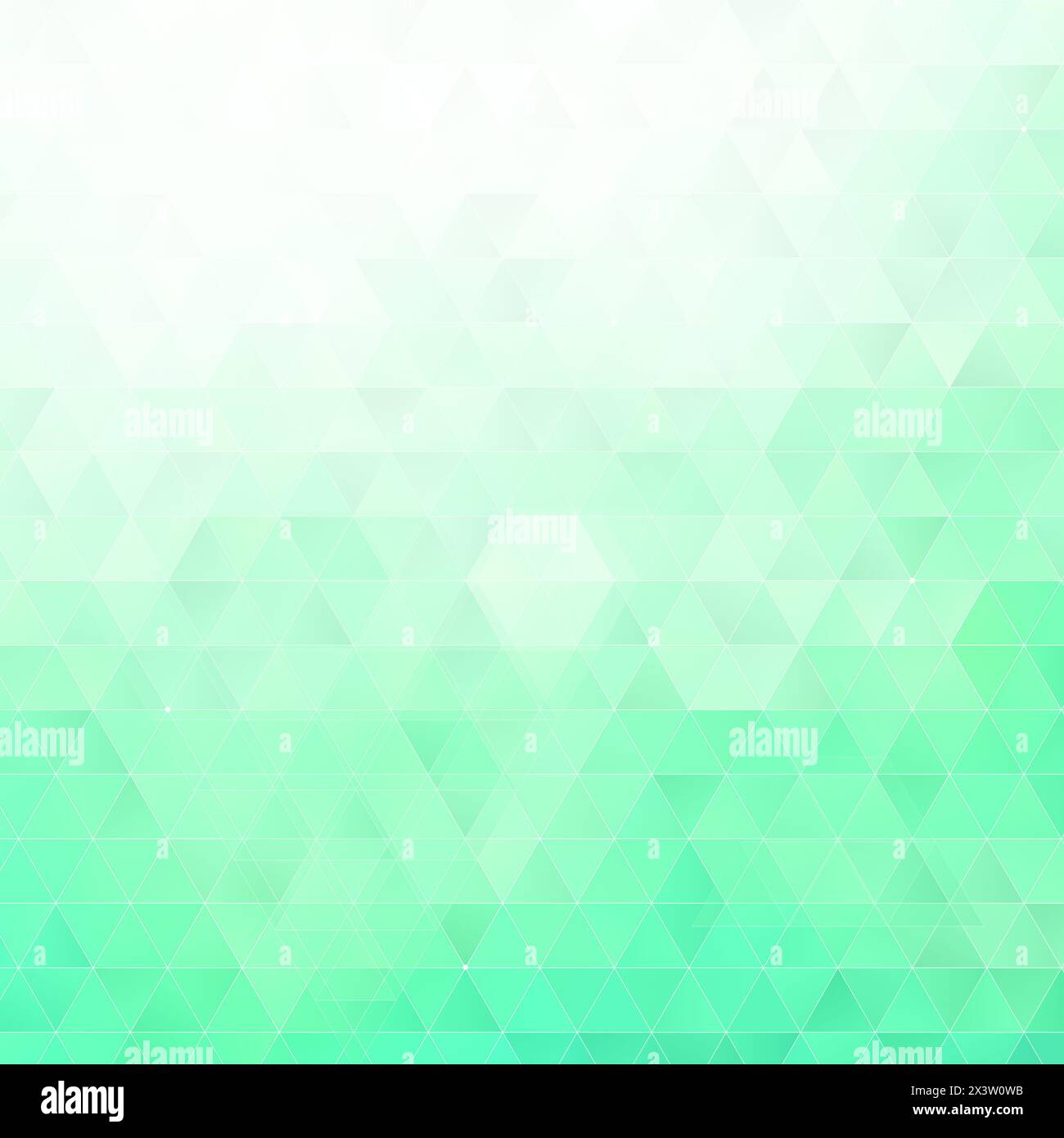 Abstract background made of many white, light and bright green triangles. High resolution full frame geometric triangular shape background, copy space Stock Photo