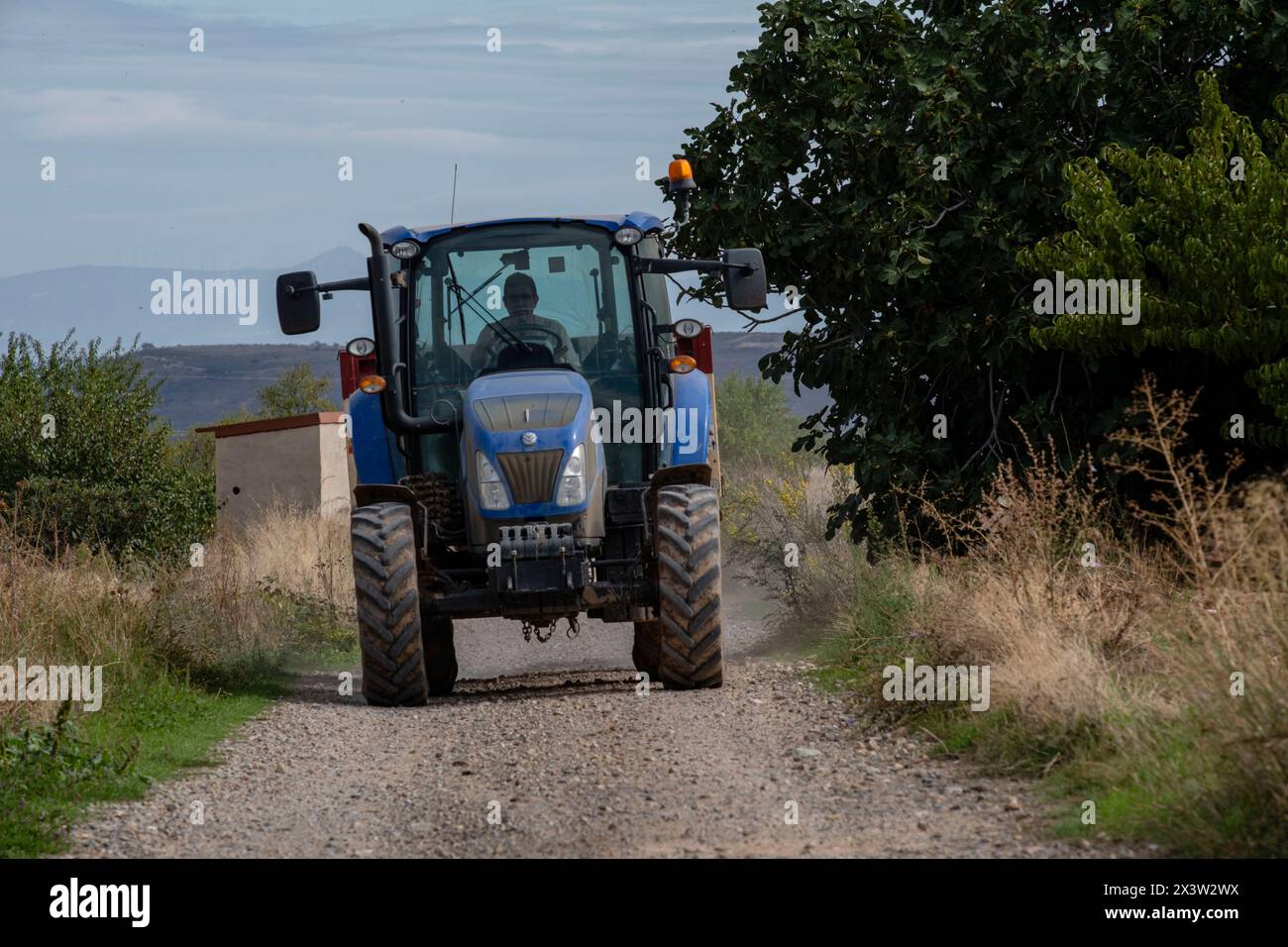 tractor, Corera, La Rioja , Spain, Europe Stock Photo