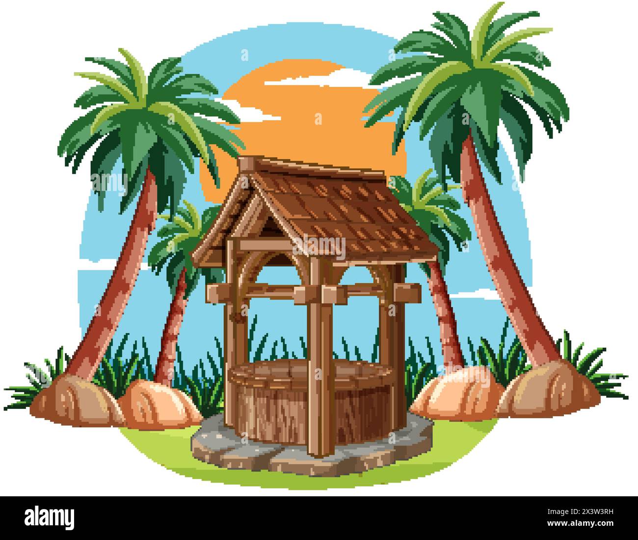 Serene tropical landscape water Cut Out Stock Images & Pictures - Alamy