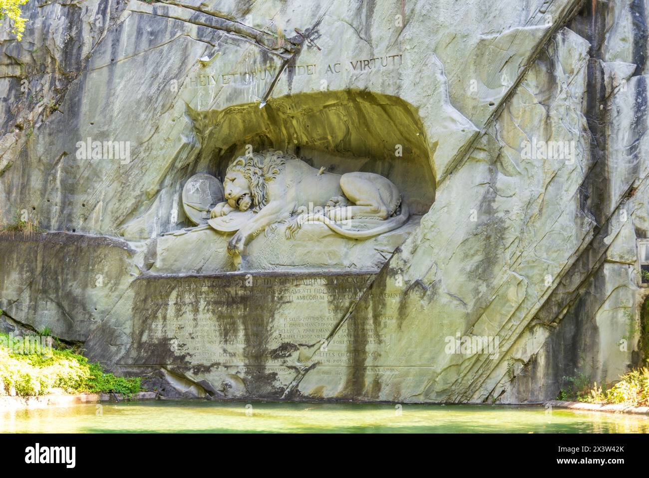 Famous Lion Sculpture in Lucerne, Switzerland, 16 Aug 2022 Stock Photo