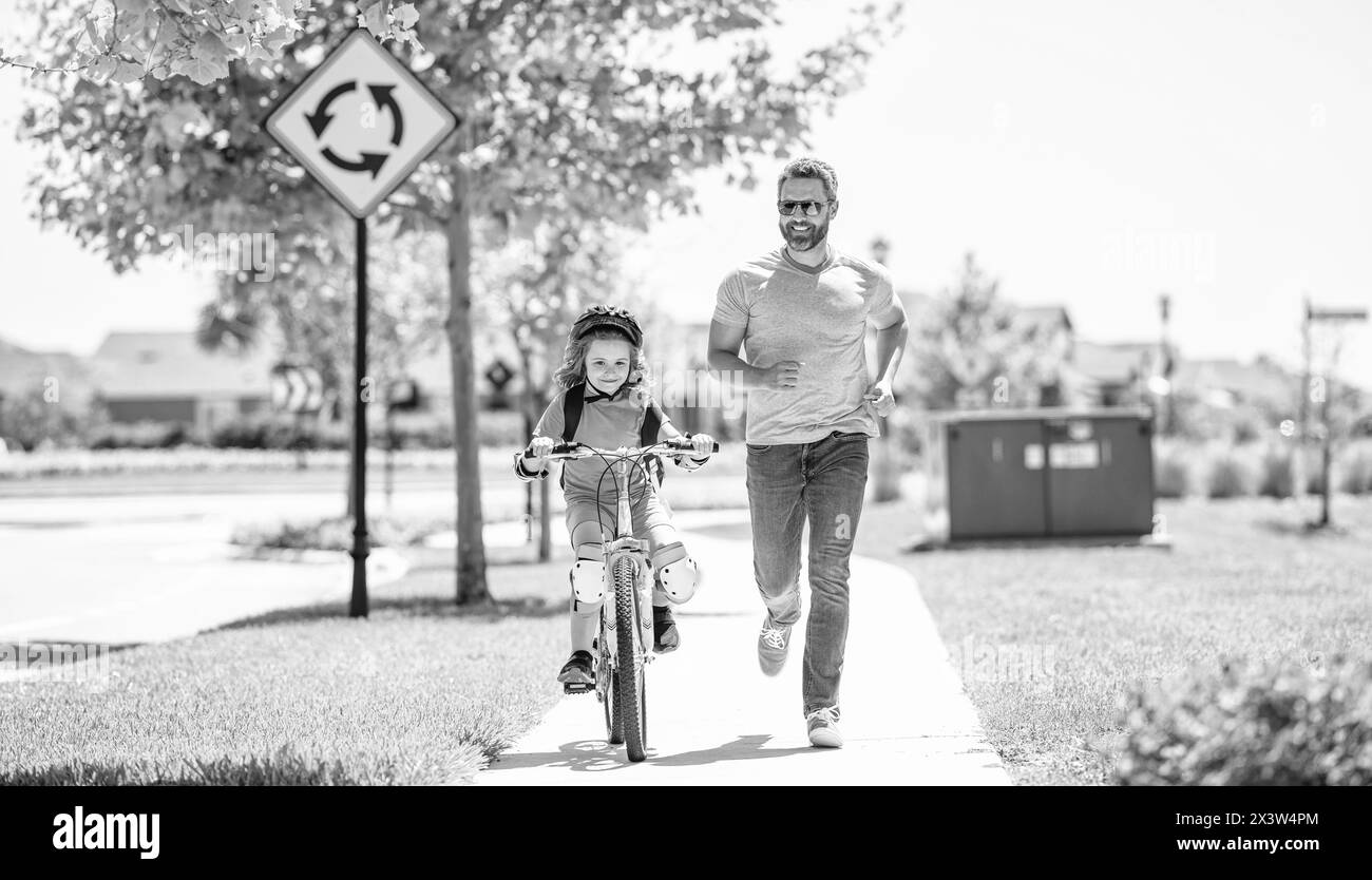 dad and son on biking adventure. dad and son duo pedaling through picturesque landscape