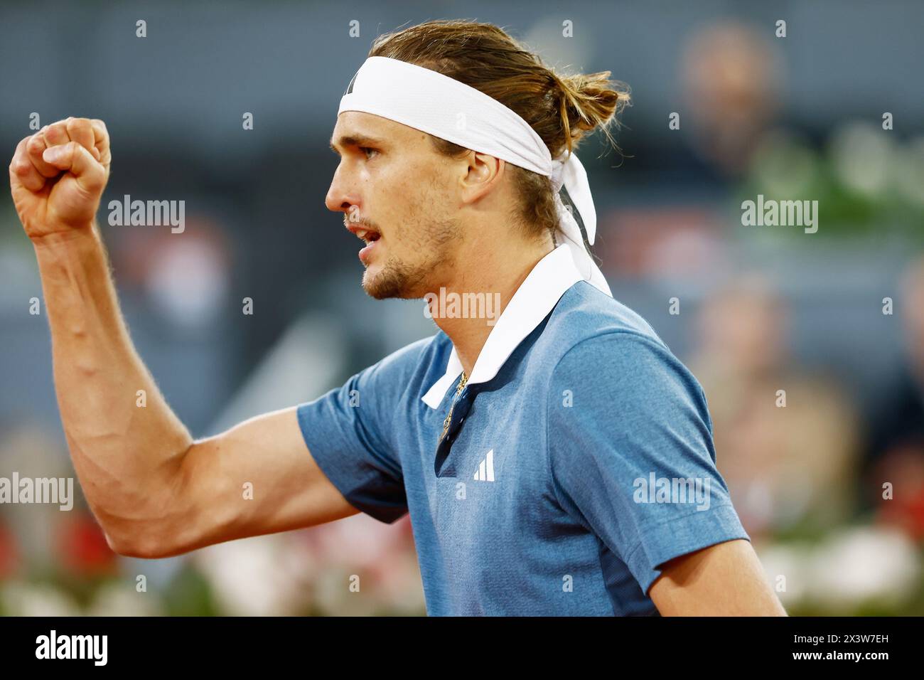 Alexander Zverev of Germany celebrates a point against Denis Shapovalov