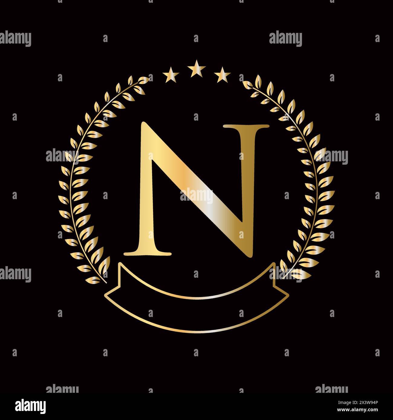 Initial Letter N Logo Concept For Education, University And Academy Symbol Stock Vector