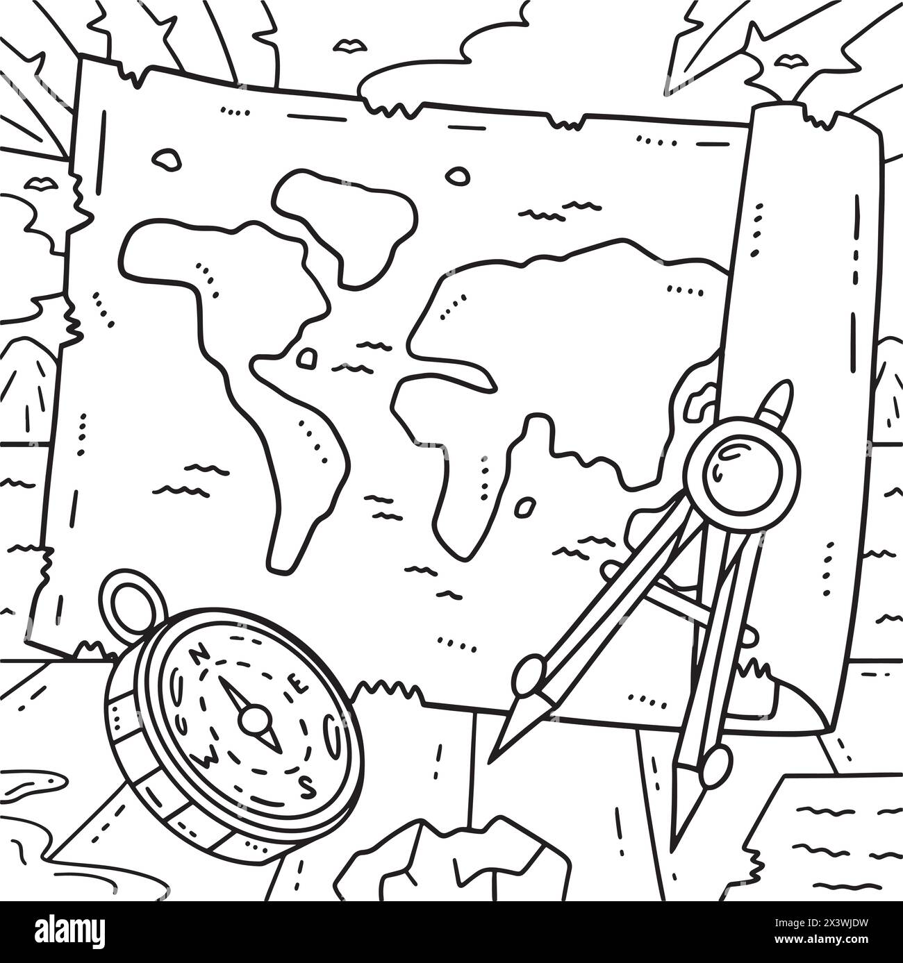 Columbus Day Map And Compass Coloring Page Stock Vector Image Art Alamy columbus-day-map-and-compass-coloring-page-stock-vector-image-art-alamy