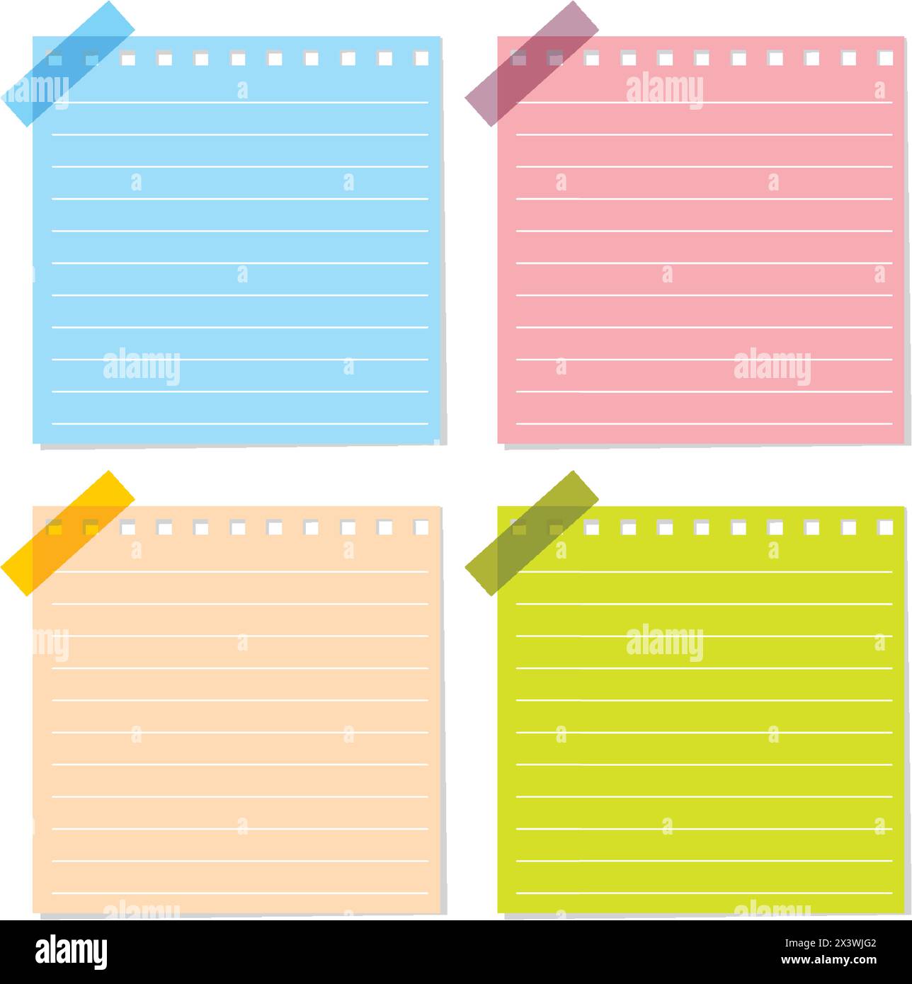 Vector illustration of adhesive note papers Stock Vector