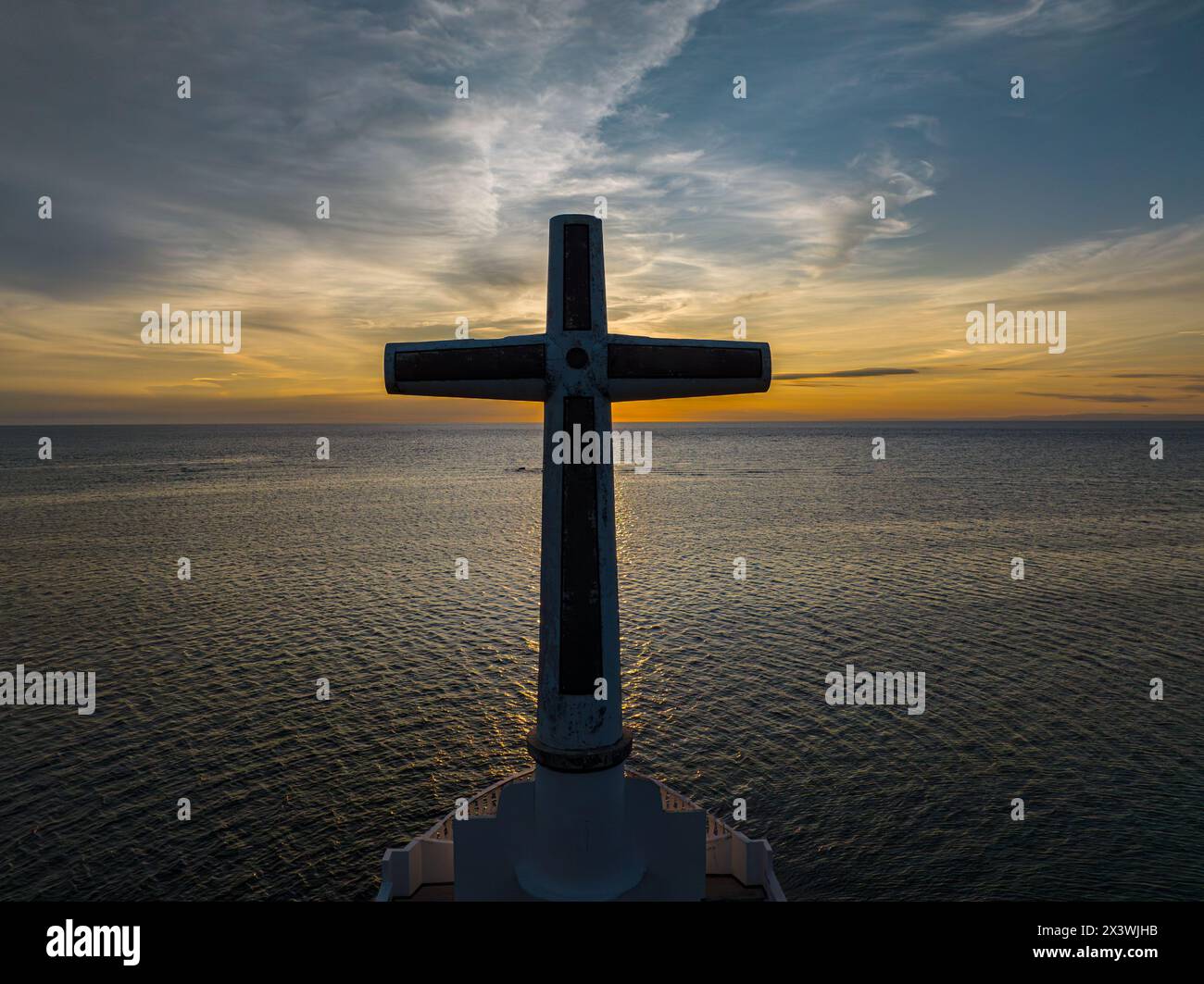 Sunny background on Sunken Cemetery, the graveyard under the sea. Camiguin Island. Philippines. Stock Photo