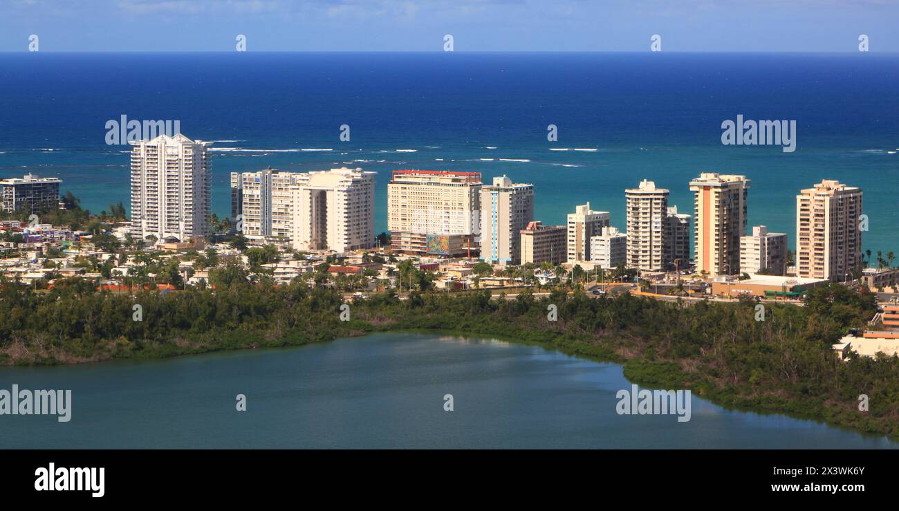 Usa, Porto Rico, aerial view of San Juan Stock Photo - Alamy