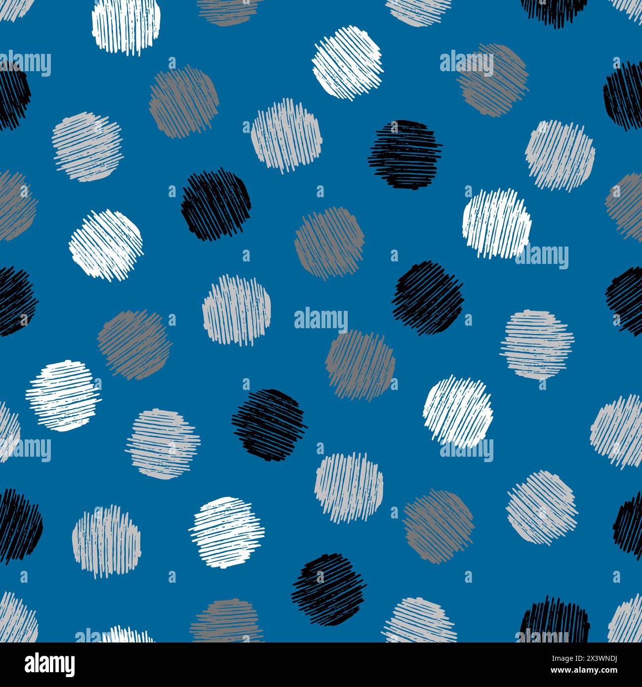 Seamless pattern with hand drawn scribble smear circle. Abstract grunge texture. Vector illustration Stock Vector