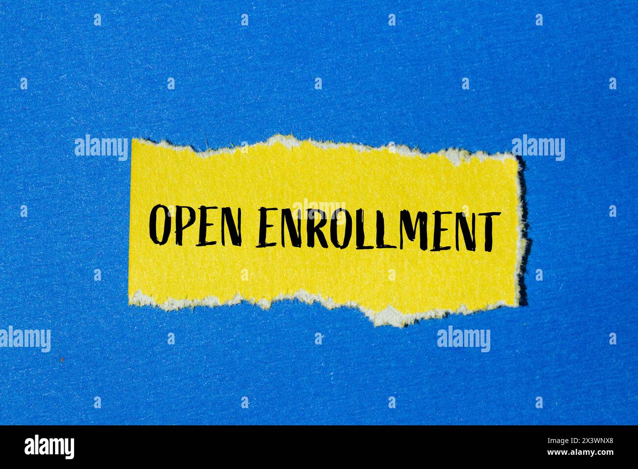 Conceptual open enrollment symbol Stock Photo