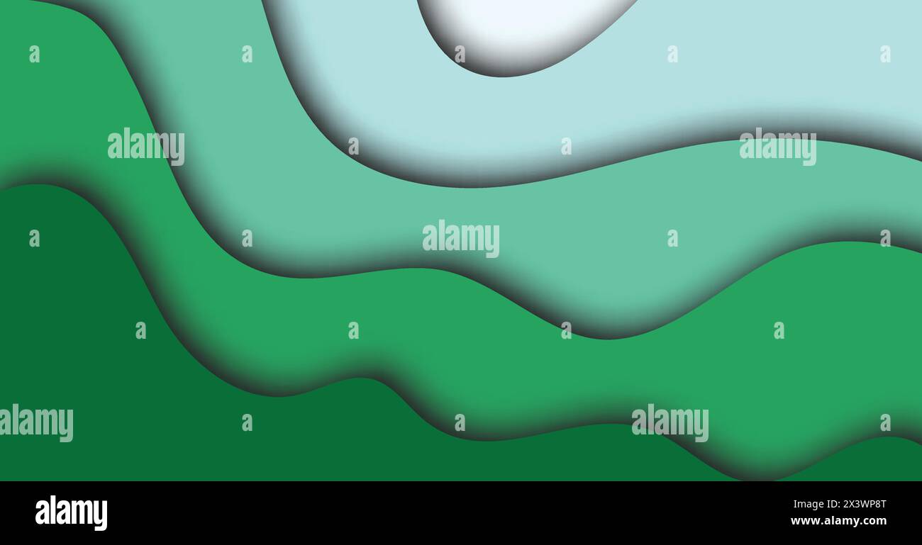 Abstract Background with Green Paper Cut shapes banner design. Vector ...