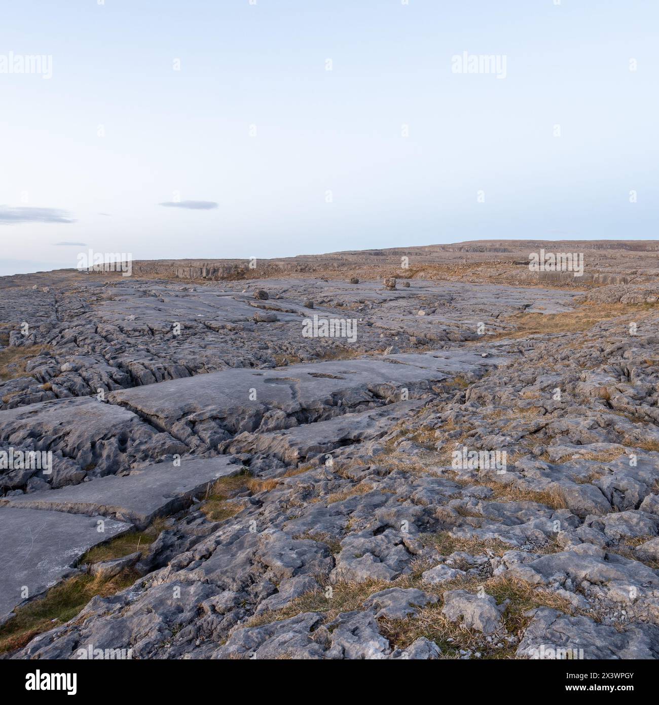 Rocky karst landscape of the Burren national park in County Clare, Ireland Stock Photo