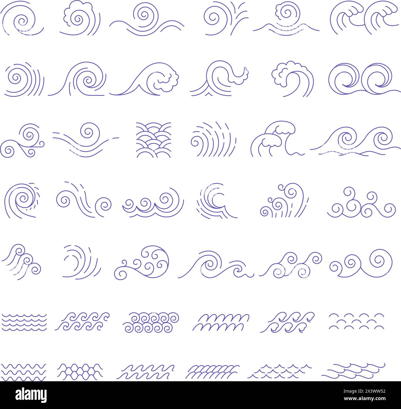 Stylized wave pattern Cut Out Stock Images & Pictures - Alamy