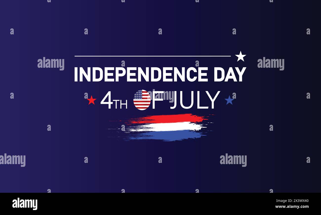 4th of July Typography Stylish Illustration design Stock Vector Image ...