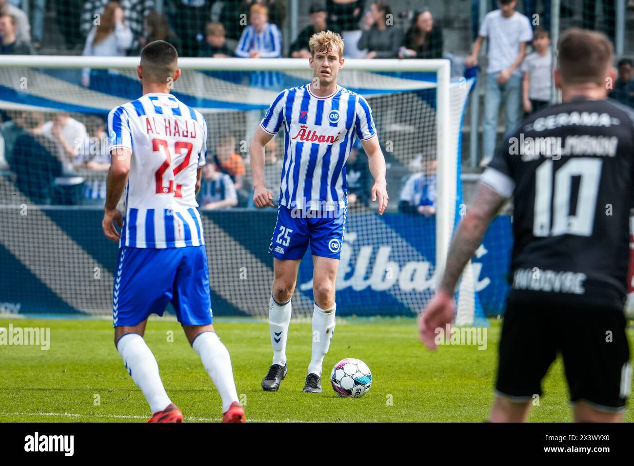 Odense, Denmark. 28th, April 2024. Filip Helander (25) of OB seen during the 3F Superliga match between Odense BK and Hvidovre IF at Nature Energy Park in Odense. (Photo credit: Gonzales Photo - Kent Rasmussen). Stock Photo