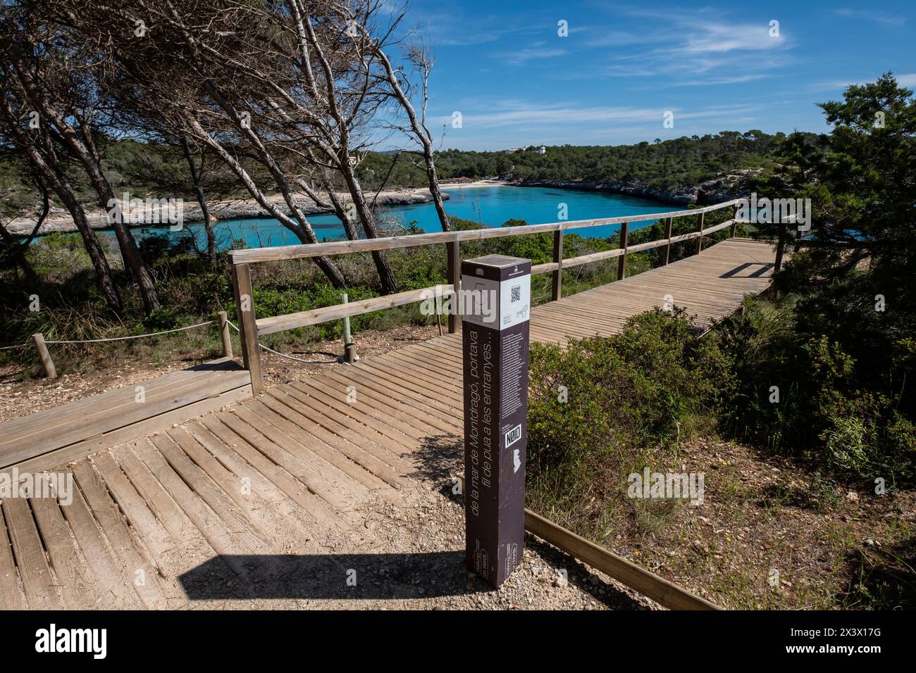 viewpoint,  Punta De Ses Gatoves, Mondragó Natural Park, Santanyí municipal area, Mallorca, Balearic Islands, Spain Stock Photo