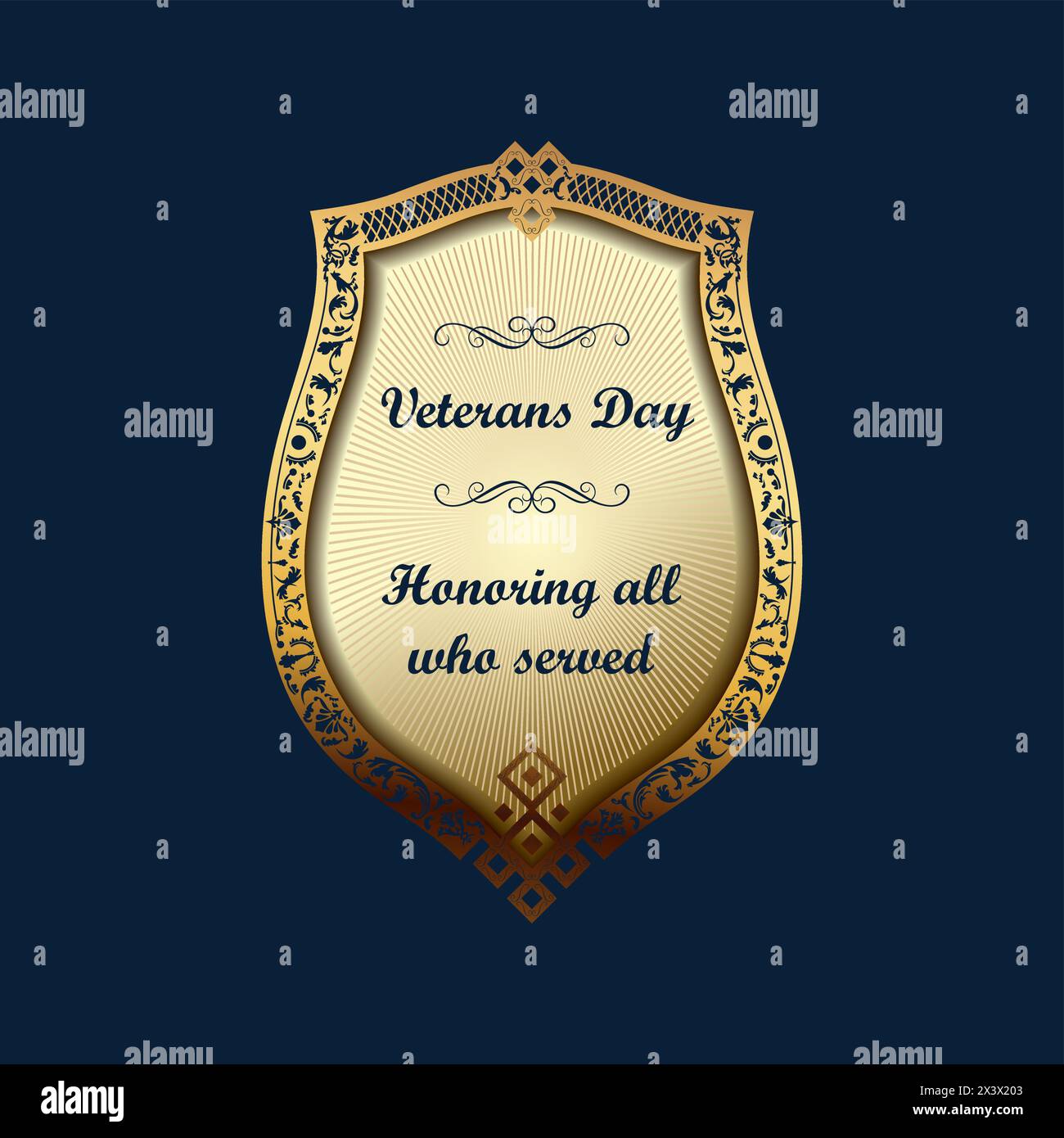 Veterans Day emblem. American shield vector background Stock Vector