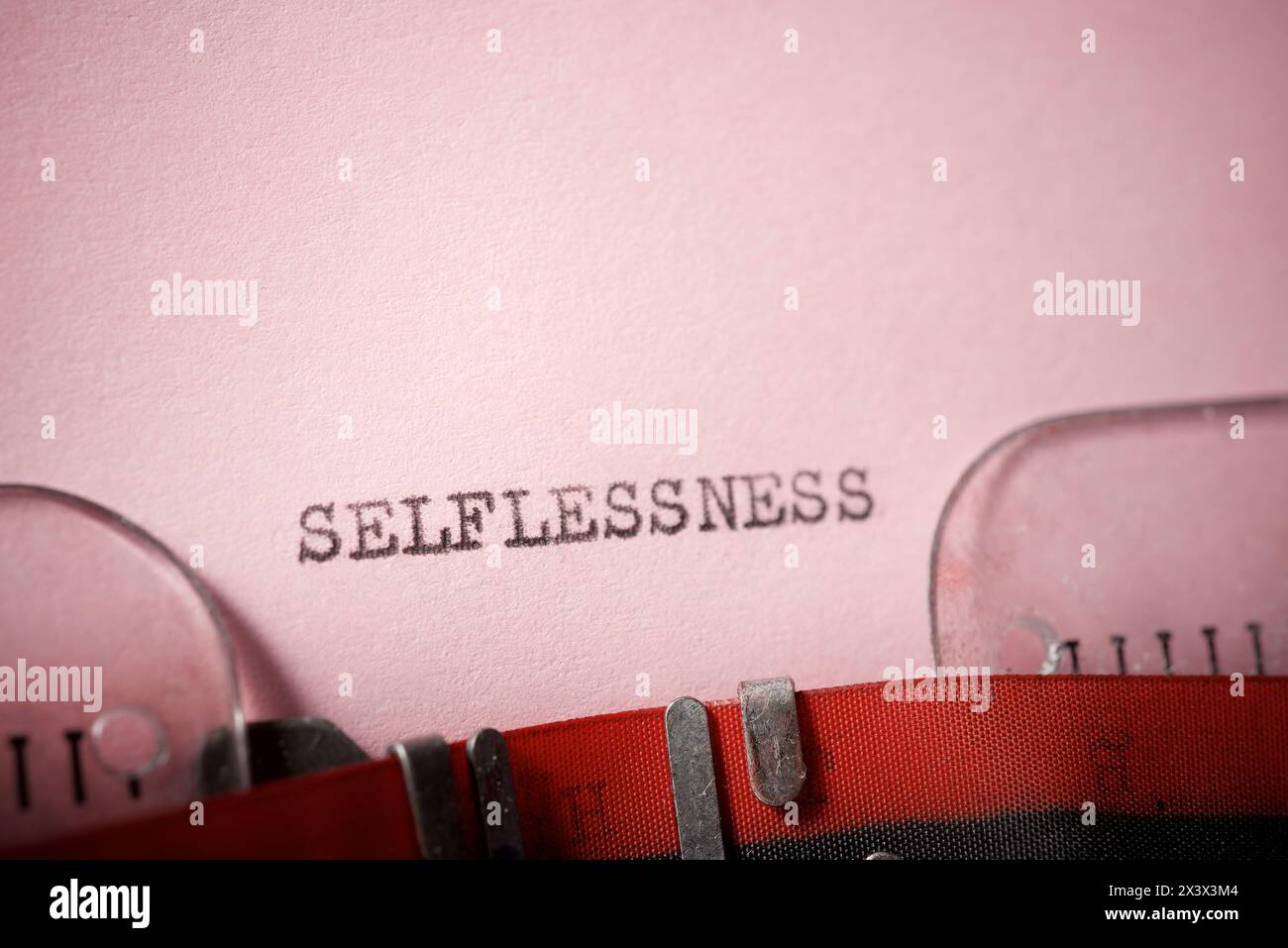 Selflessness word written with a typewriter. Stock Photo