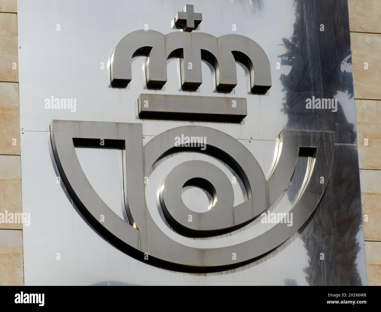 Spanish Post Office (Correos) sign. Stock Photo