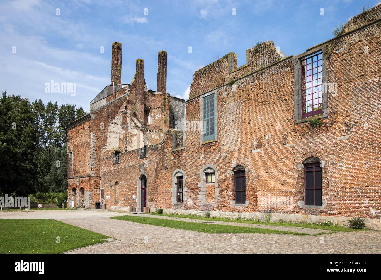 Ruined castle, Chateau d' Havre, Hainault, Wallonia, Belgium Stock Photo