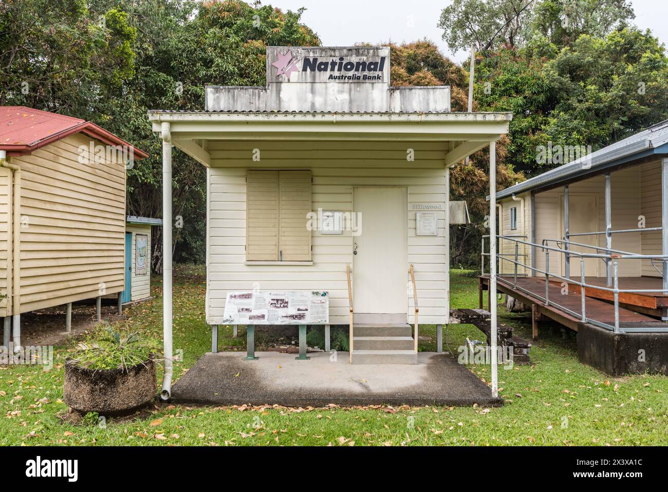 Possibly the smallest stand alone bank branch in Australia, the former National Australia Bank branch in Silkwood, North Queensland, Australia Stock Photo