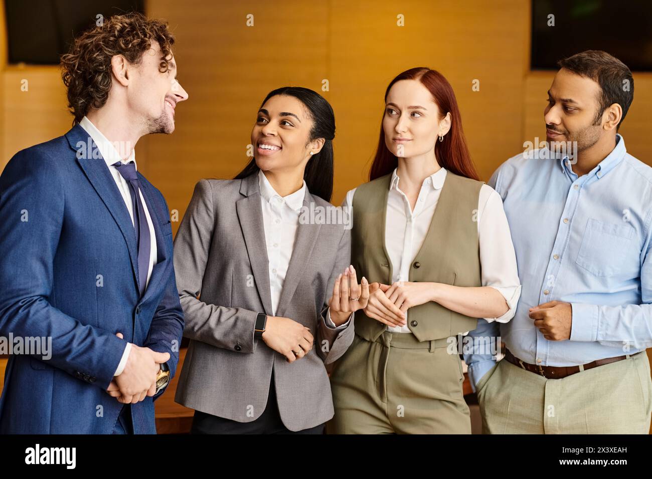Diverse group of business people standing side by side Stock Photo - Alamy