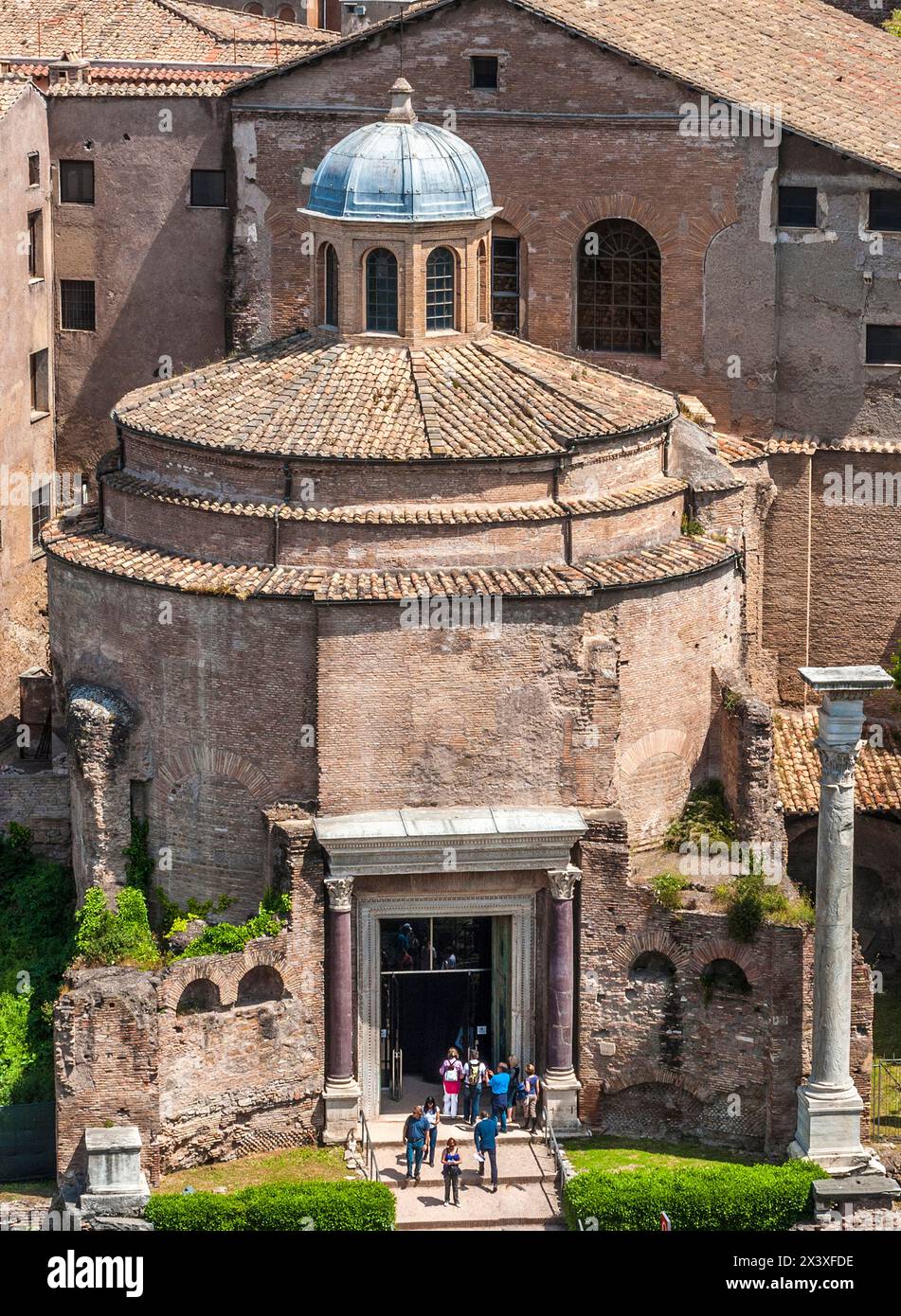 Round Church Rome Italy, Rome, Roman Forum, Tempio di Romolo (now the vestibule of the ...