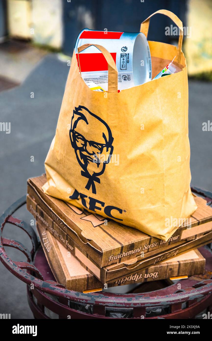 Fast food waste Stock Photo