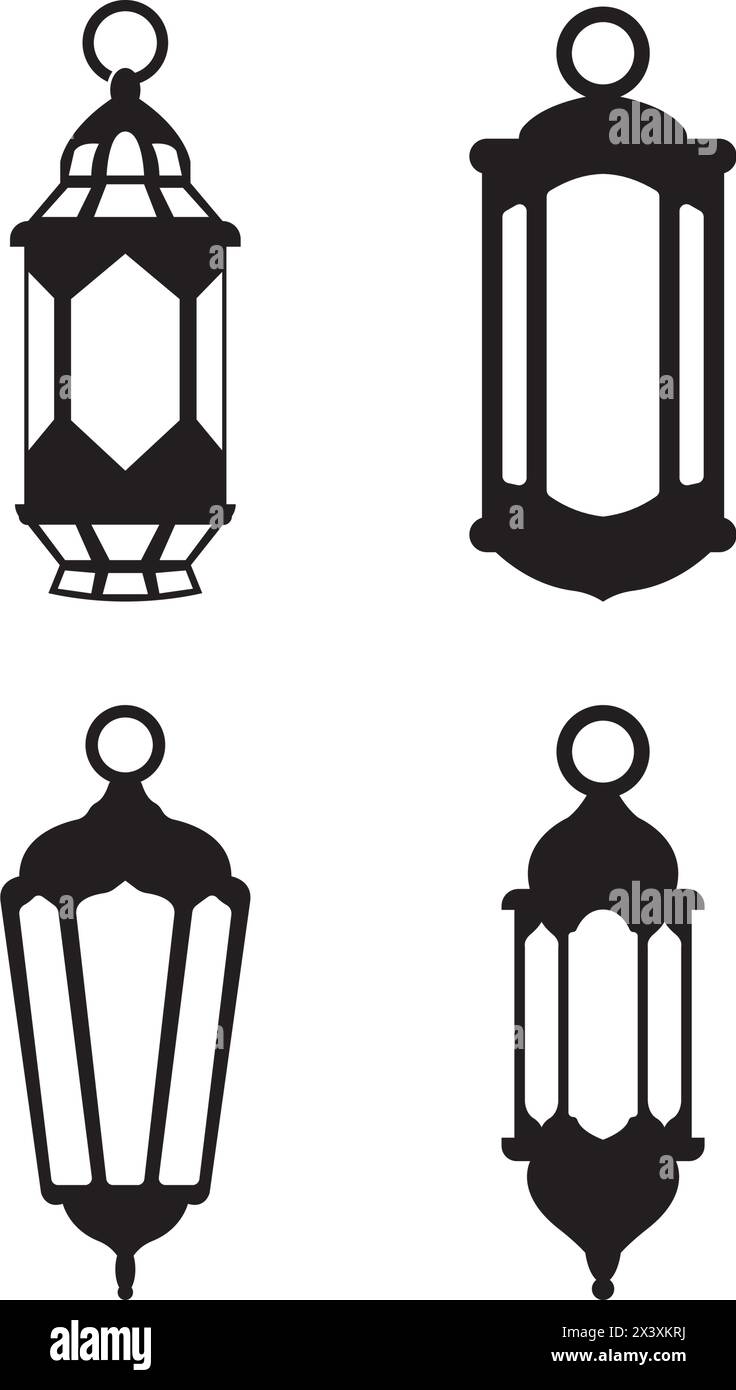 Fanoos Lantern background islam   logo simple vector icon illustration design Stock Vector