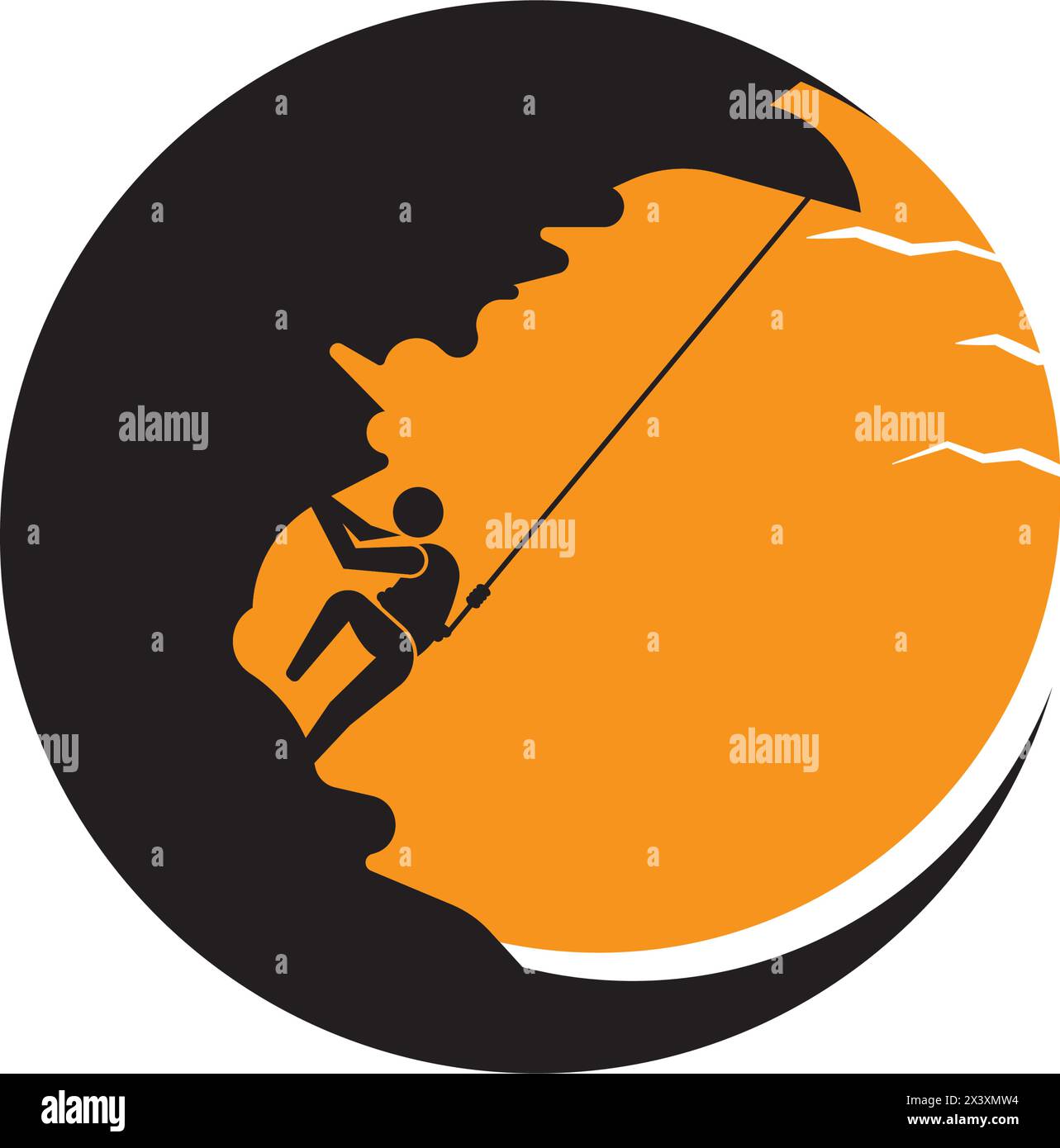 rock climbing icon vector illustration logo template Stock Vector