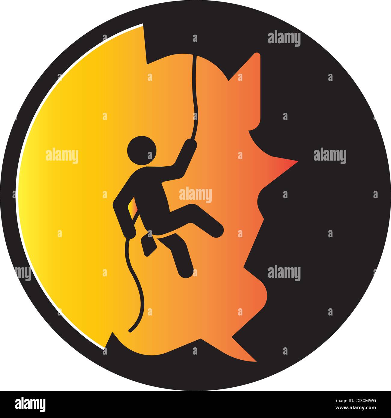 rock climbing icon vector illustration logo template Stock Vector