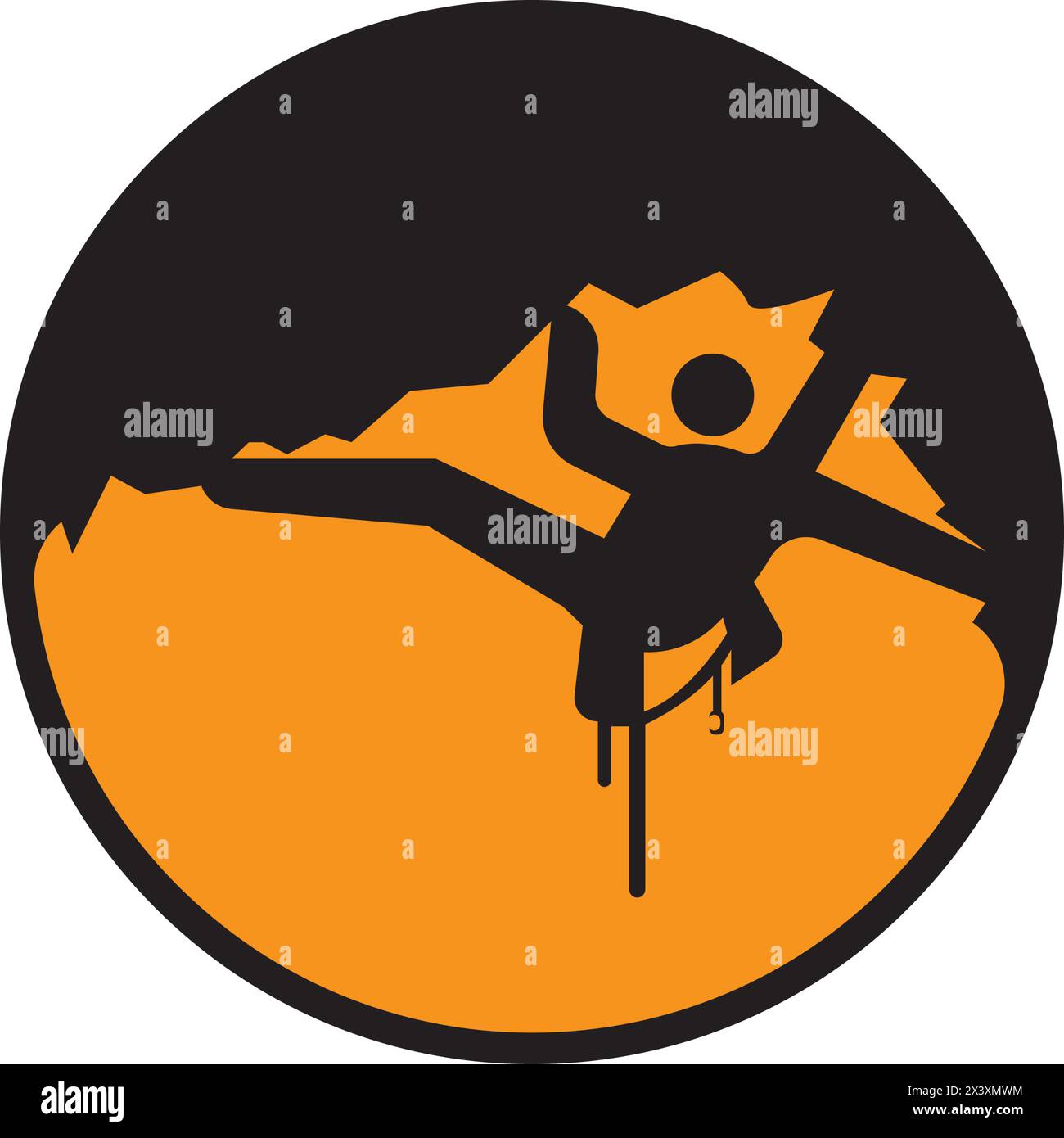 rock climbing icon vector illustration logo template Stock Vector