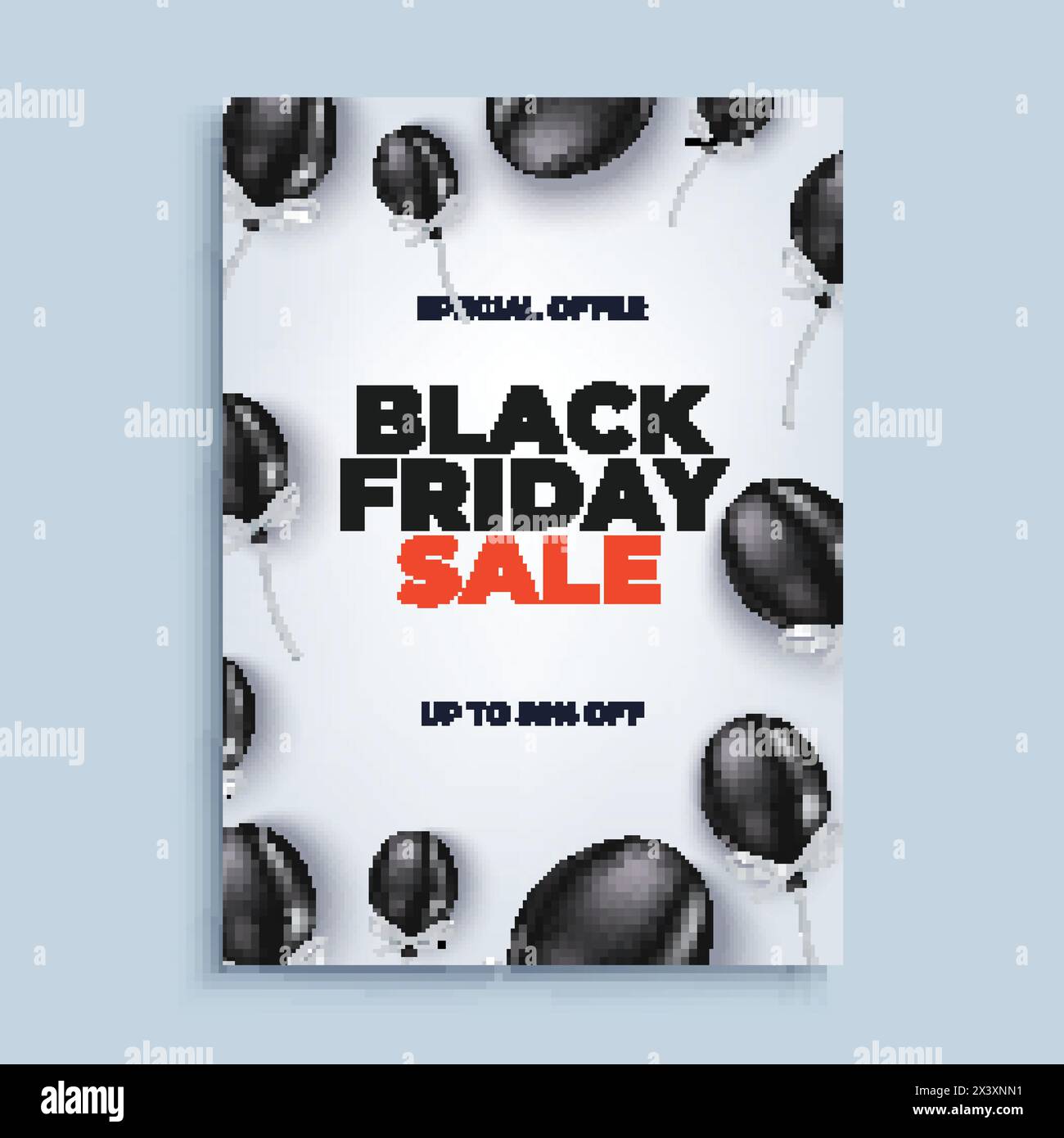 Black friday sale vector banner background with baloons poster or flyer