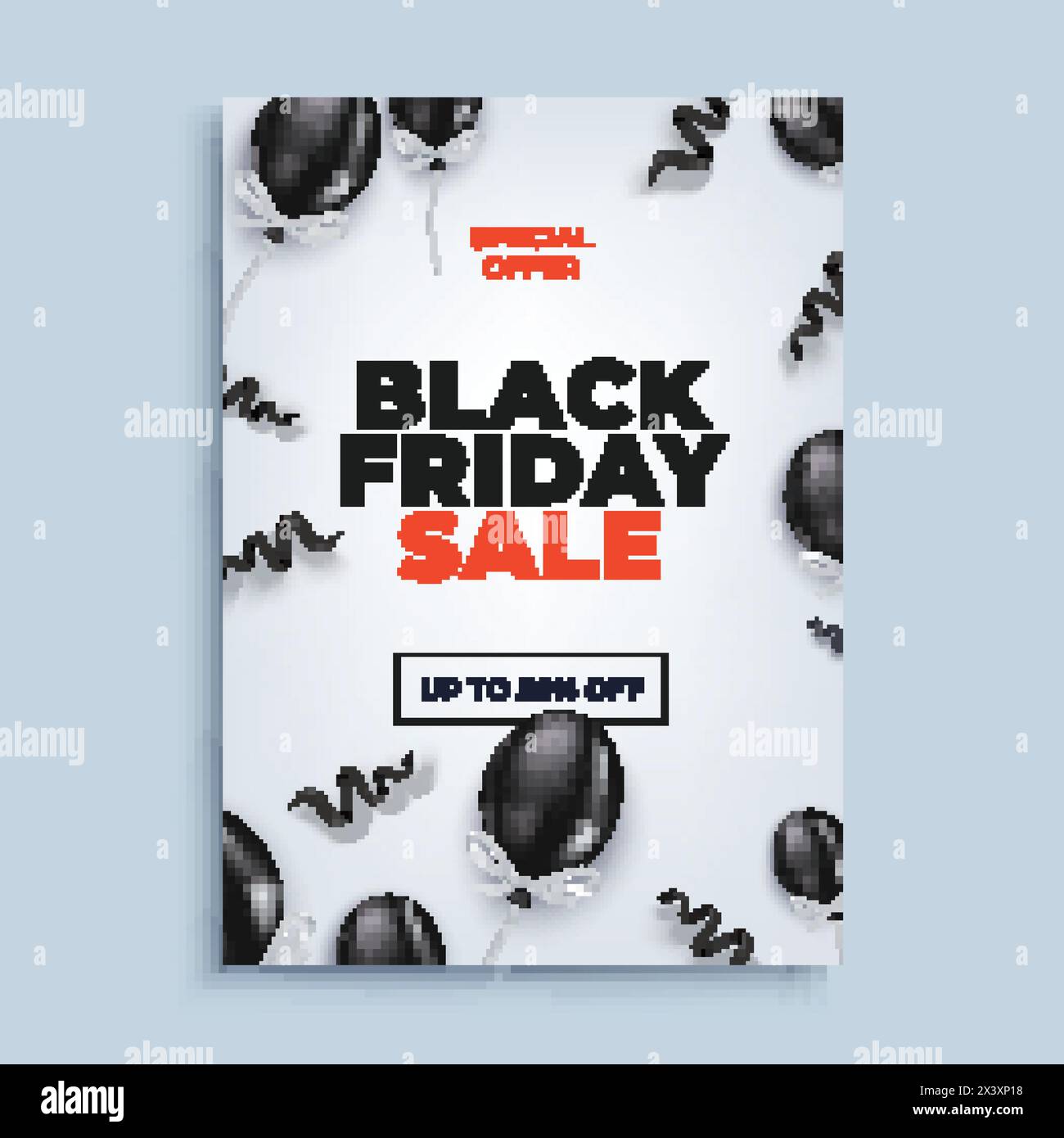 Black friday sale vector banner background with baloons poster or flyer