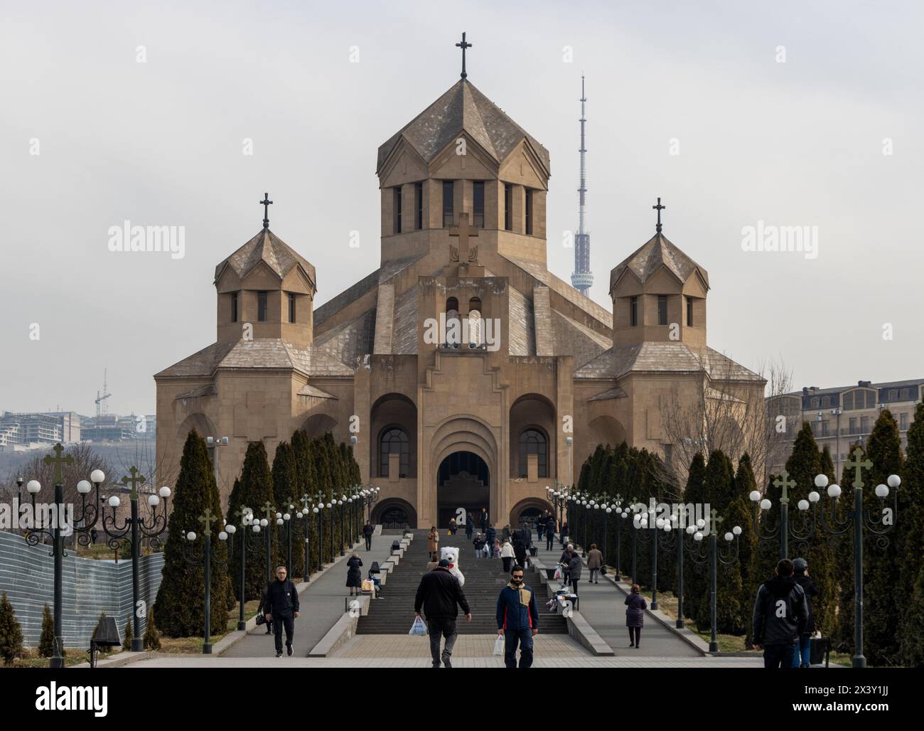 Yerevan, Armenia February 13 2024: Saint Gregory The Illuminator Cathedral Stock Photo