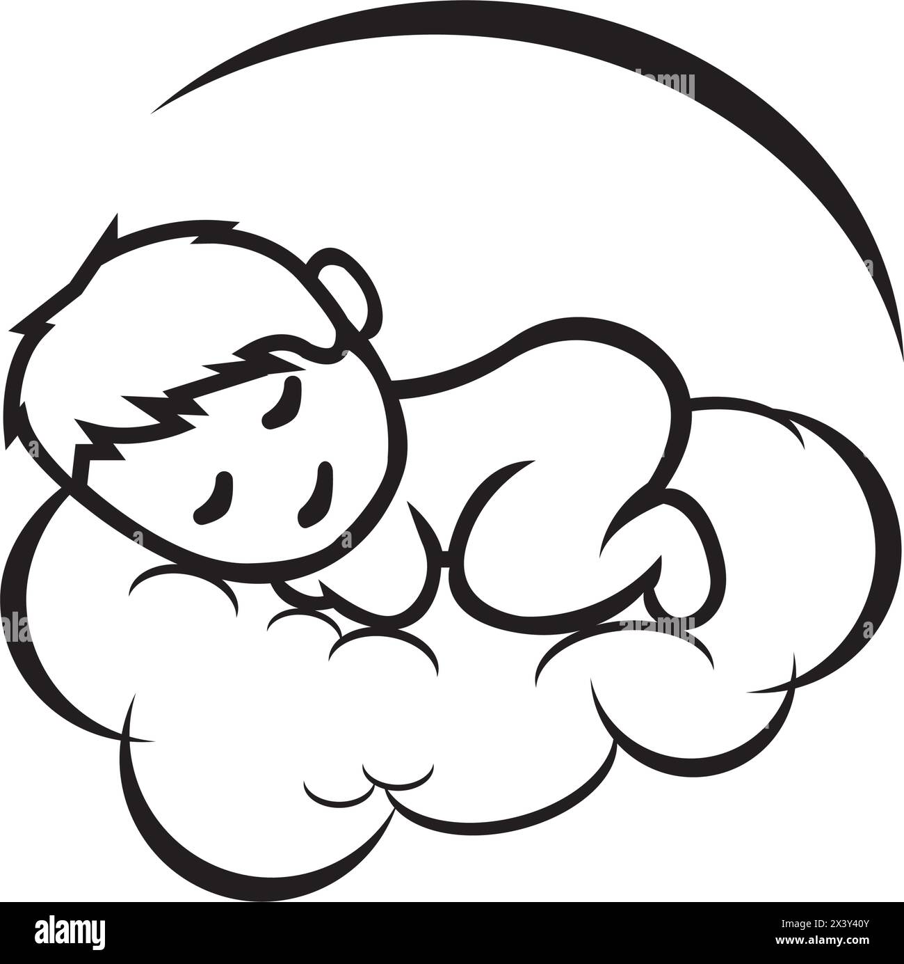 cute sleeping baby icon logo, vector design illustration Stock Vector ...