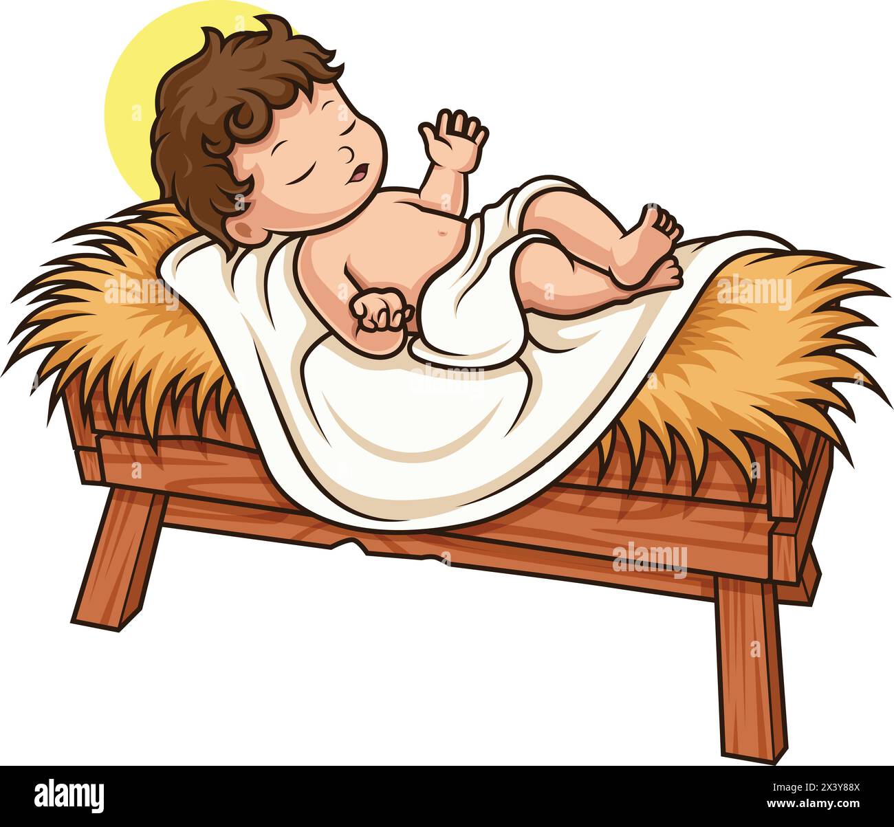 Baby Jesus Christ vector cartoon clip art Stock Vector