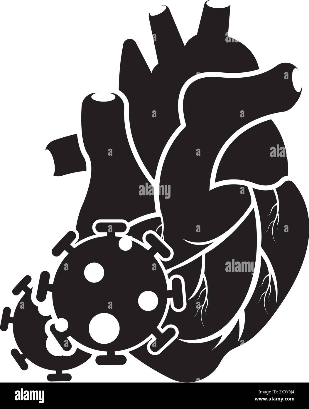 Human heart logo medical cardiology vector icon illustration design ...