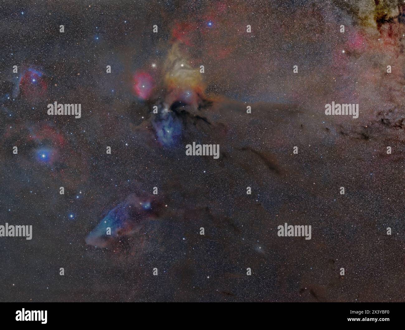 The sky between Scorpius and Ophiuchus constellations Stock Photo