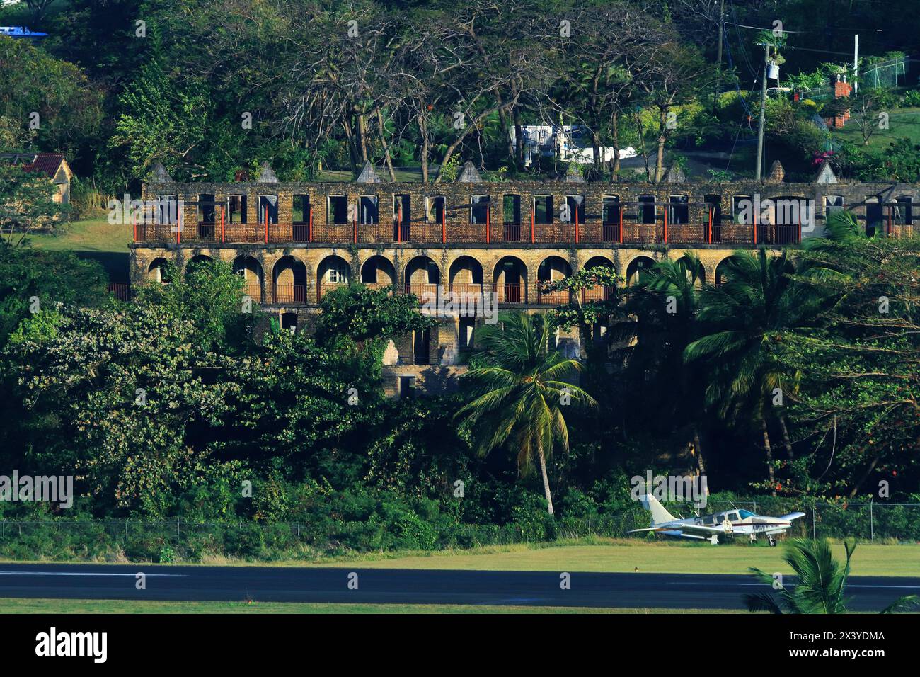 English West Indies, Saint Lucia. The Married Women's Quarters. Airport Stock Photo